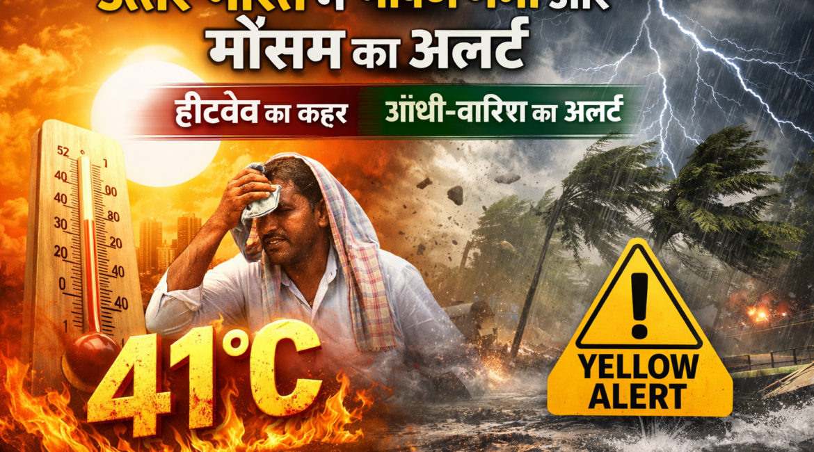 उत्तर भारत में भीषण गर्मी का कहर: 41°C के पार पारा, IMD ने जारी किया हीटवेव और येलो अलर्ट