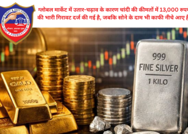 सोने-चांदी की कीमतों में गिरावट: ग्लोबल मार्केट में उतार-चढ़ाव के कारण चांदी की कीमतों में 13,000 रुपये की भारी गिरावट दर्ज की गई है, जबकि सोने के दाम भी काफी नीचे आए हैं।